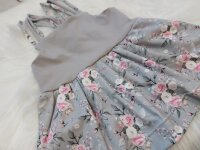 Sommerkleid oder -tunika, Rosen grau, Gr. 74-164