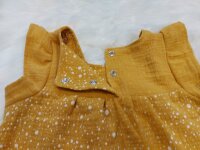 Sommerkleid oder -tunika aus Musselin, Punkte gelb, Gr. 74-164