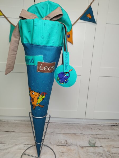 Schult&uuml;te 85cm, Sendung mit der Maus, mint, personalisierbar